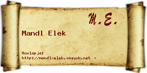Mandl Elek névjegykártya