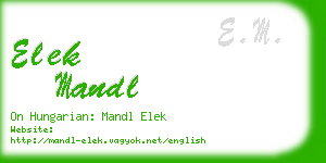 elek mandl business card
